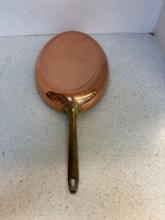 Paul Revere copper brass handle oval fish pan skillet