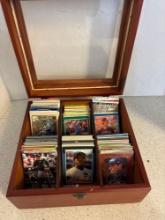 Baseball cards in case