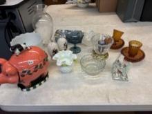 Candleholders, salt and pepper, Fenton, more