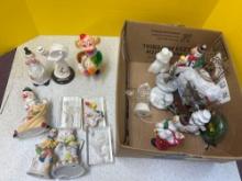 clown collectibles, decorations, and figures