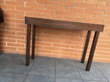 Narrow Foyer or Sofa Table Carved Distinct Tile Top