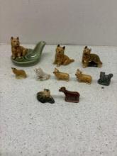 Vintage wade, dog figurines, including pipe holder
