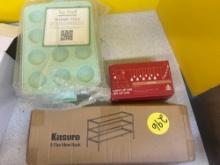 KITSURE 3 tier shoe rack, Christmas lights, Cupcake carrier