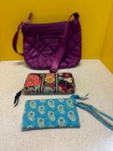 Vera Bradley purse, wallet, and wristlet