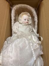 Doll in wicker basket