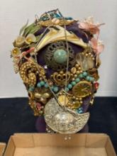 Mannequin head with jewelry and more