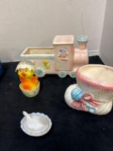 Hen on nest Nursery planters, Barbie paper, doll