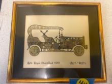 rolls Royce silver ghost, Made of watch parts framed