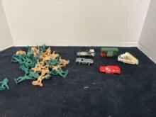 vintage matchbox cars, plastic army soldiers