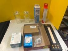 Glass cups, smart ceiling, fan control, safety outlet, LED motion sensor light and more
