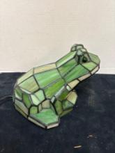 stain glass, frog lamp 6 inches tall 9 inches across