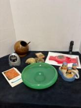 Japan, salt and pepper, wood bowl, tiki, etc.