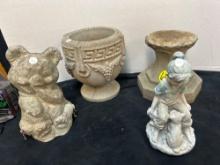 concrete urn and outside stone decorations