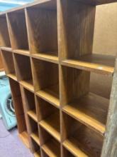 vintage oak cube shelf 49 wide 62 high 12
