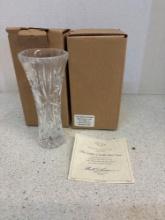 2 Lenox crystal star vases
