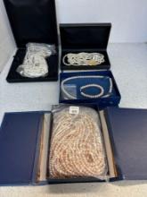 Four sets of cultured pearls, one with bracelet