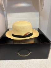 Vintage mens straw, Montecristi hat size 7 3/4