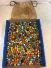 marbles and large vintage bag
