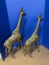 Brass giraffes