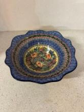 Polish pottery hand painted bowl