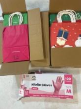 New gift bags and 100 Nitrile Gloves
