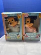 HASBRO softies, baby Mickey and baby Minnie mouse
