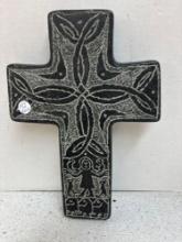 Carved stone crucifix
