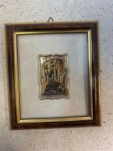 sterling silver plaque in frame, Italian