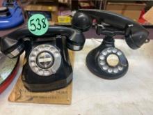 two vintage telephones