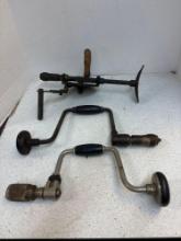 Antique breast Drill, Carpenters braces, both Stanley