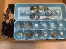 vintage costume jewelry and military pins