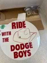 vintage original dealership, ride with the Dodge boys, wheel cover with instructions and most