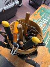Bucket of garden tools
