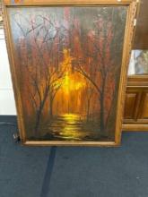 Mid-century textured artwork, Signed