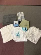 New linens, including shower curtains, Sheet, Window curtains, etc