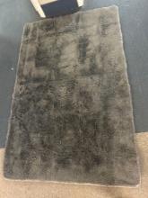 black soft area rug