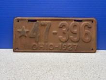 1927 Ohio license Plate