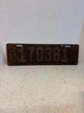 1920 Ohio license plate