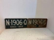 Pair of 1956 Ohio plates matching