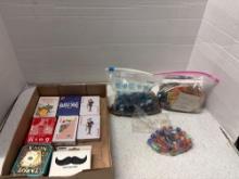 Tarot cards, playing cards, marbles