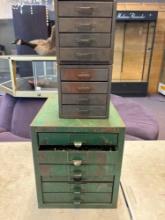 Vintage metal parts cabinets