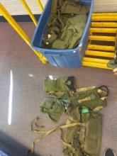 huge tote of military gear