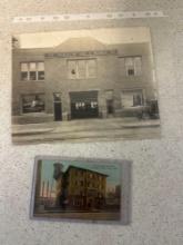 1913 Goodyear garage picture and Office postcard