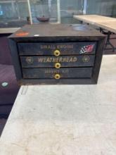 Old metal parts supply cabinet