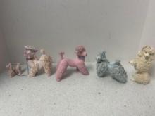 vintage decorative ceramic and porcelain poodle figures