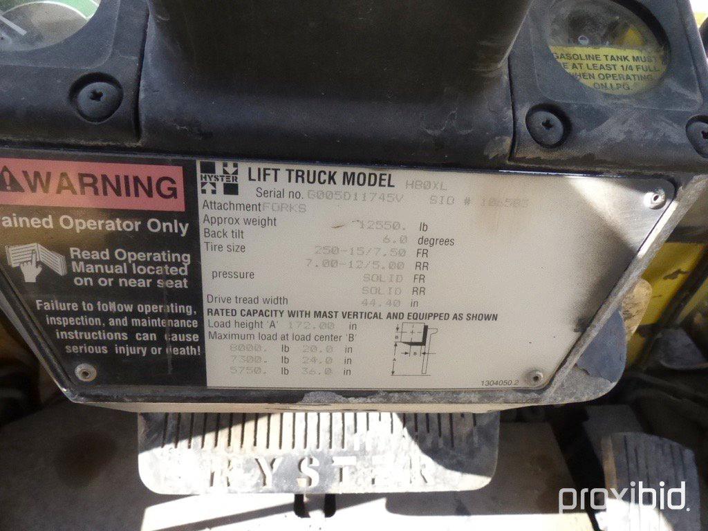 1998 HYSTER H80XM FORKLIFT;