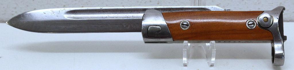 WWII Italian Carcano Folding Bayonet, Has Been Polished, 7" Blade, 11 1/4" Extended