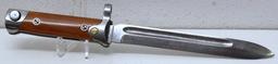 WWII Italian Carcano Folding Bayonet, Has Been Polished, 7" Blade, 11 1/4" Extended