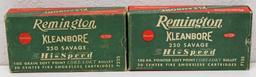 (2) Vintage Full Boxes Mixed Rounds Remington .250 Savage Cartridges