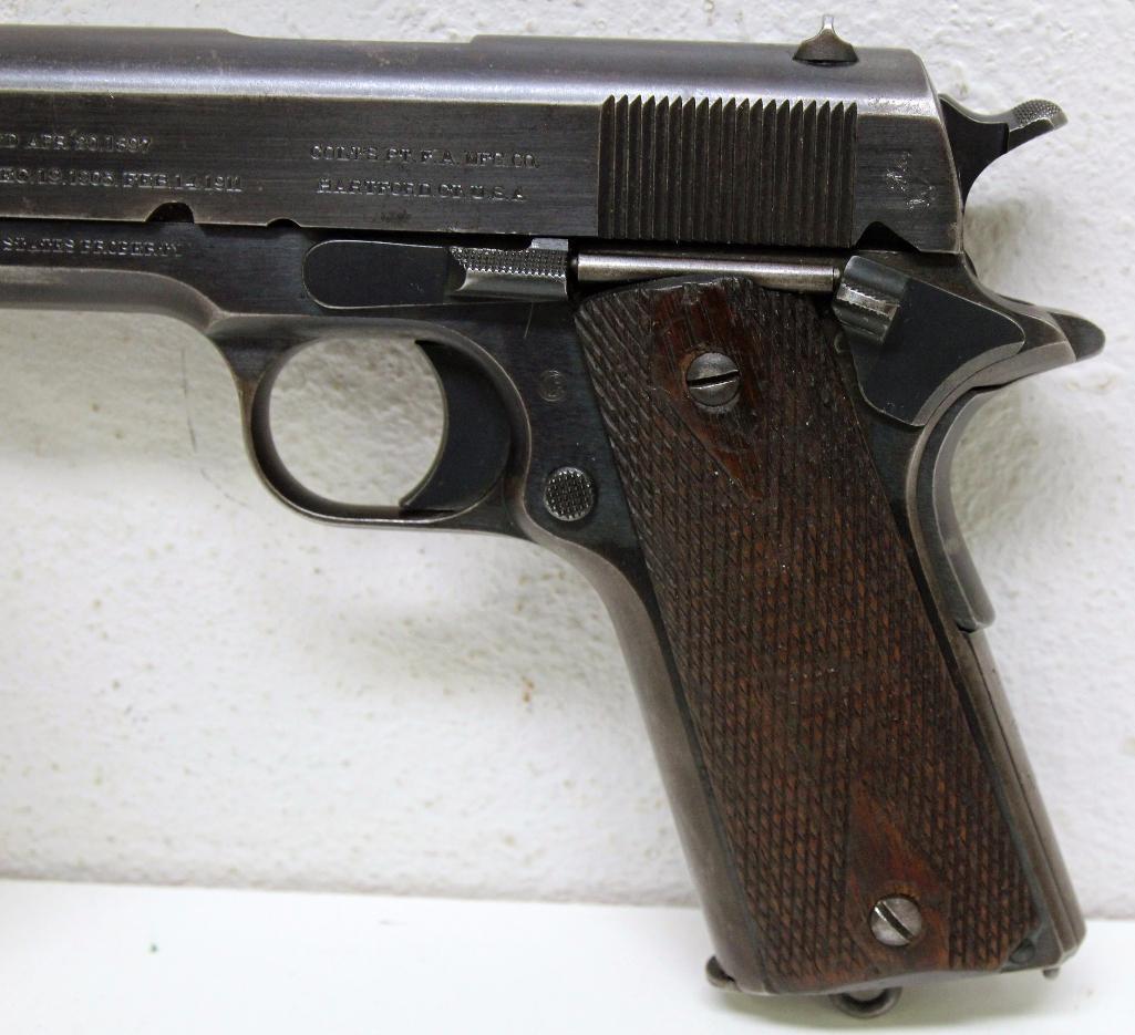 WWI Colt Model of 1911 U.S. Army .45 Semi-Auto Pistol w/Holster, Belt and Complete First Aid Kit